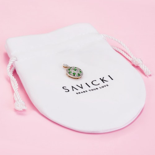 Zawieszka Savicki: dwukolorowe złoto, szmaragdy, diamenty